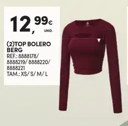 Continente Top bolero berg promoção