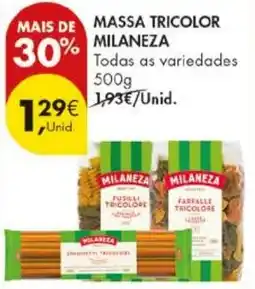 Pingo Doce Massa tricolor milaneza promoção
