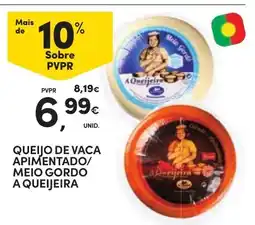 Continente queijo de vaca apimentado/meio gordo a queijera promoção