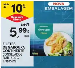 Continente Filetes de garoupa continente congelados promoção