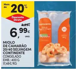 Continente miolo de camarão continente promoção