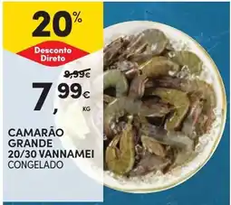 Continente Camarão grande 20/30 vannamei congelado promoção