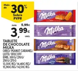 Continente Tablete de chocolate milka promoção