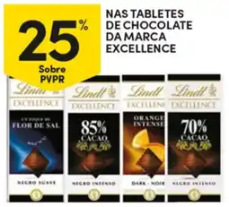 Continente Nas tabletes de chocolate da marca excellence promoção