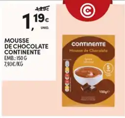 Continente Mousse de chocolate continente promoção