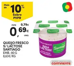 Continente Queijo fresco s/lactose santiago promoção