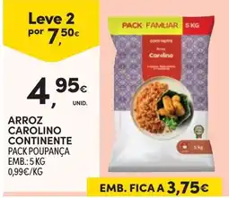 Continente Arroz carolino continente promoção