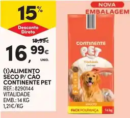 Continente alimento seco p/ cão continente pet promoção