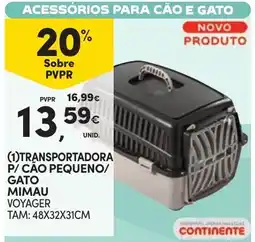 Continente transportadora p/ cão pequeno/ gato mimau voyager promoção