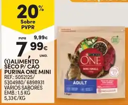 Continente alimento seco p/ cao purina one mini promoção