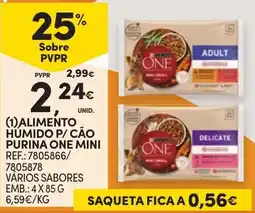 Continente Alimento Humido P/ Cão Purina One Mini promoção