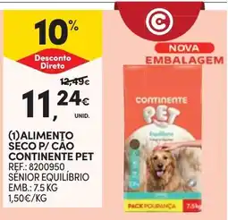 Continente Alimento seco p/ cão continente pet promoção