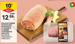 Continente rolo de carne de novilho recheado c/ queijo e fiambre continente seleção promoção