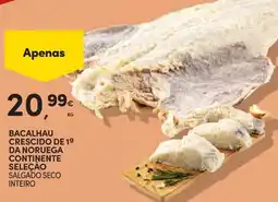 Continente Bacalhau crescido de 1ª da noruega continente seleção salgado seco inteiro promoção