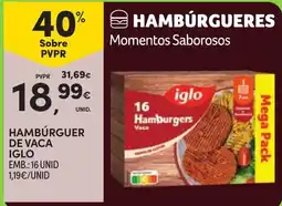 Continente Hambúrger de vaca iglo promoção