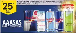 Continente red bull nas bebidas energéticas da marca red bull promoção