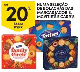 Continente Numa seleção de bolachas das marcas jacob's, mcvitie's e carr's promoção