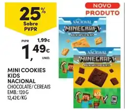 Continente mini cookies kids nacional chocolate/cereais promoção