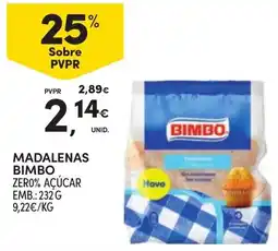 Continente Madalenas bimbo zero% açúcar promoção