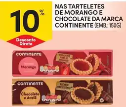 Continente Nas tarteletes de morango e chocolate da marca continente promoção