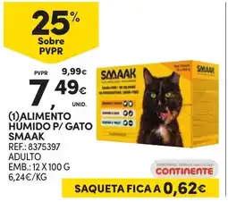 Continente Alimento Humido P/ Gato Smaak promoção