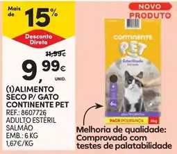 Continente Alimento seco p/ gato continente pet promoção