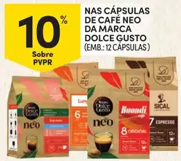 Continente Nas cápsulas de café neo da marca dolce gusto promoção