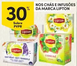 Continente Nos chás e infusões da marca lipton promoção