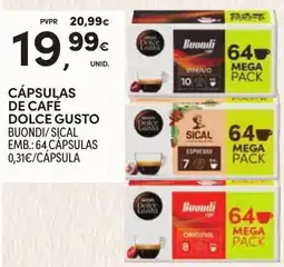 Continente Cápsulas de café dolce gusto buondi/sical promoção