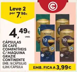 Continente Cápsulas de café compatíveis c/ máquina grazie continente promoção