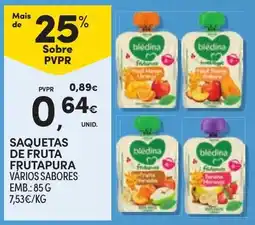 Continente Saquetas de fruta frutapura promoção