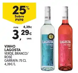 Continente vinho lagosta verde, branco/ rosé promoção