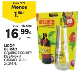 Continente Licor beirão c/ jarro e colher de sangria promoção