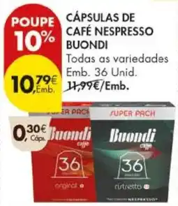 Pingo Doce Cápsulas de café nespresso buondi promoção
