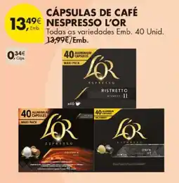 Pingo Doce cápsulas de café nespresso l'or promoção