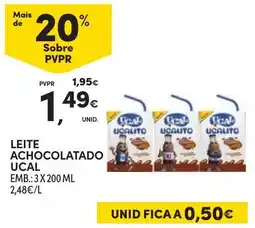 Continente Leite achocolatado ucal promoção