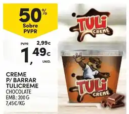 Continente creme p/ barrar tulicreme chocolate promoção