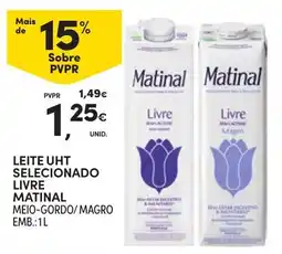 Continente Leite uht selecionado livre matinal meio-gordo/magro promoção