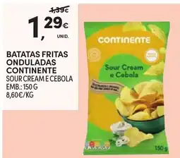 Continente batatas fritas onduladas continente sour cream e cebola promoção