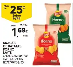 Continente Snacks de batatas forno lay's promoção