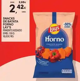 Continente Snacks de batata forno lay's pimento assado promoção