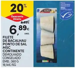 Continente filete de bacalhau ponto de sal msc continente promoção