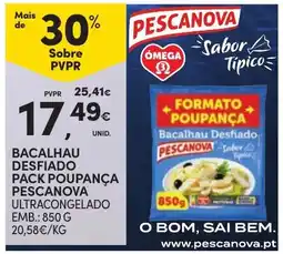Continente Bacalhau desfiado pack poupança pescanova promoção