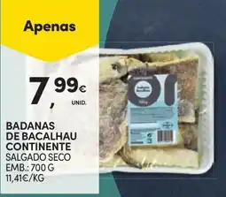 Continente Badanas de bacalhau continente promoção