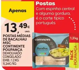 Continente Postas médias de bacalhau msc continente poupança promoção