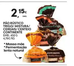 Continente Pão Rústico Trigo/Mistura/Cereais/Centeio Continente promoção