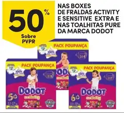 Continente Fraldas activity e sensitive extra da marca dodot promoção