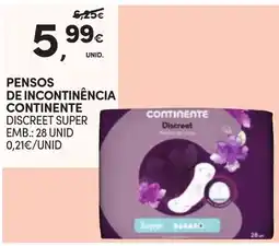 Continente Pensos de incontinência continente discreet super promoção
