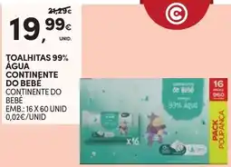 Continente toalhitas 99% agua continente do bebê promoção