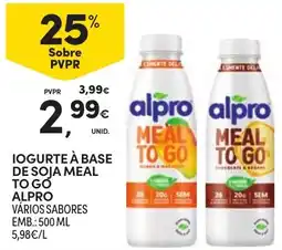 Continente Iogurte à base de soja meal to go alpro vários sabores promoção
